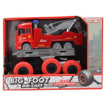 FT61096 Игрушка Дорожная техника с краш-эффектом, кабина die-cast, фрикционная, 6*6, 1:43 Funky toys